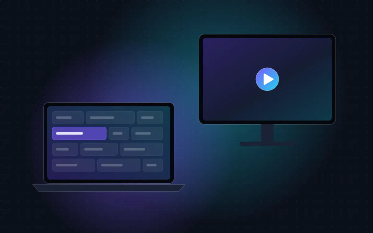 IPTV on Mac: a MacBook showing live TV with an iMac in the background